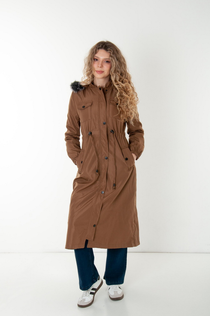 Жіночий плащ з теплою підкладкою (демісезонний)